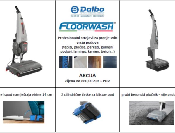 Pranje, čišćenje i dezinfekcija svih vrsta podova pomoću Floorwash strojeva i Ecolab proizvoda